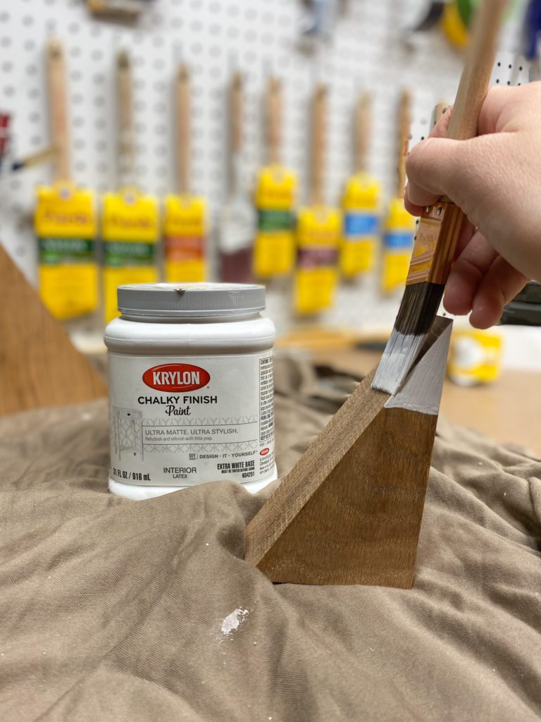 Painting Snow on the Mountains using Krylon Chalky Finish Paint