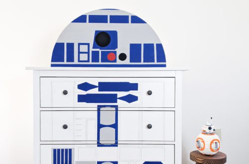 Finished R2-D2 Ikea Hack Dresser and BB8 Lego