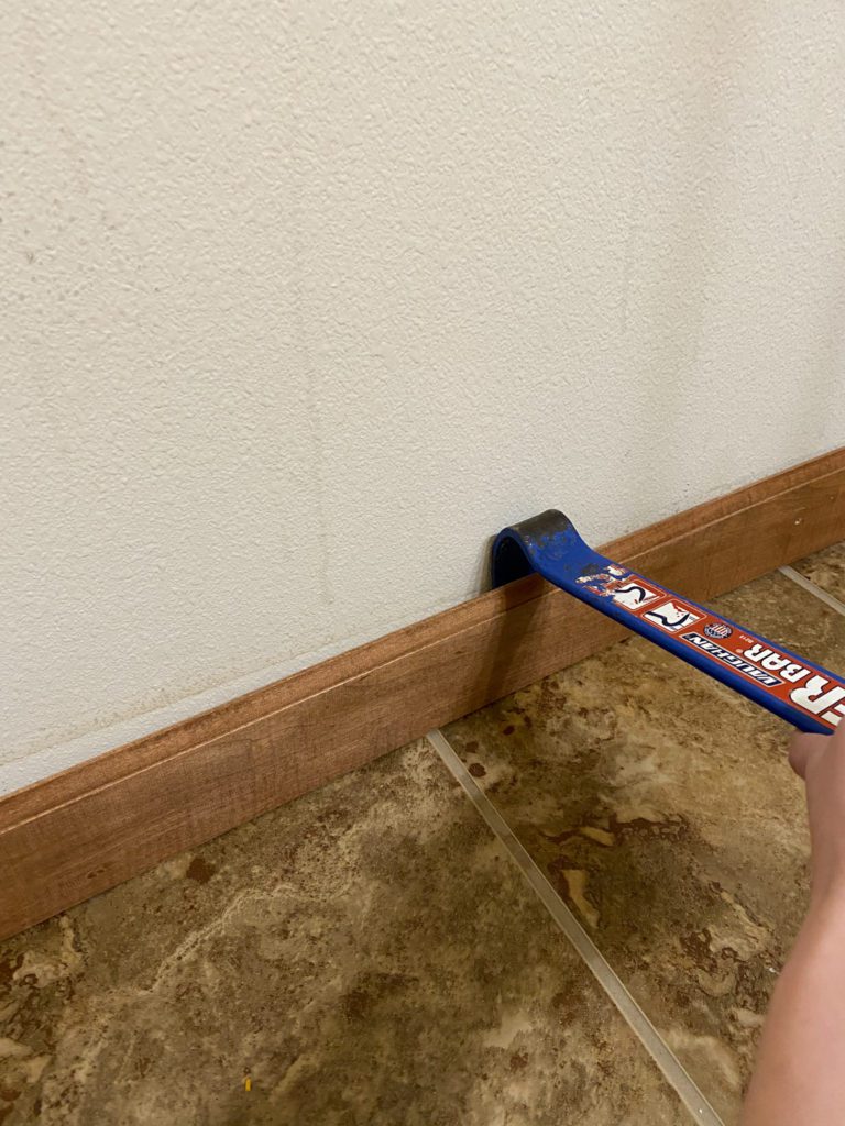 How to remove trim from a wall in preparation for a bathroom renovation