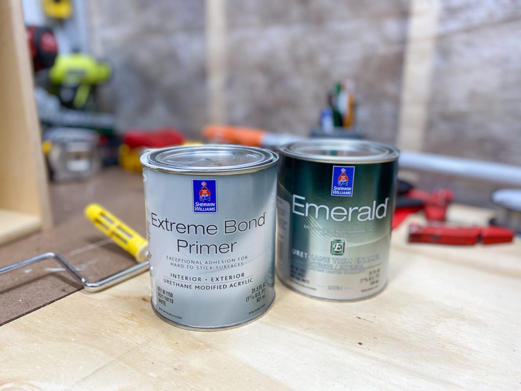 Painting Vertical Shiplap using SW Extreme Bond Primer and Emerald Urethane Trim Enamel
